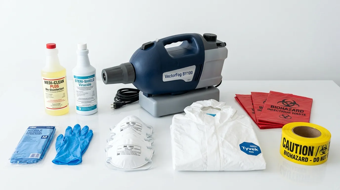 Professional biohazard remediation crew working in Century City